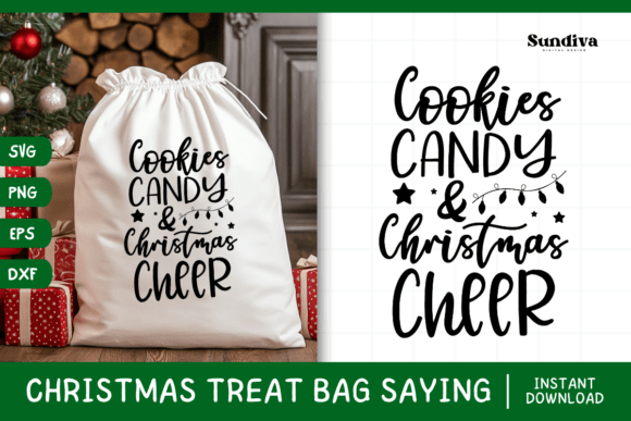 Christmas Treat Bag Quote SVG 23 for Graphics and Crafts