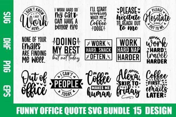 Funny Offices Quote SVG Bundle: Graphics & Crafts for Sellers
