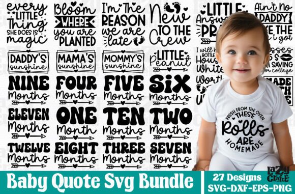 Welcome Baby Quote SVG Bundle for Crafts and Graphics